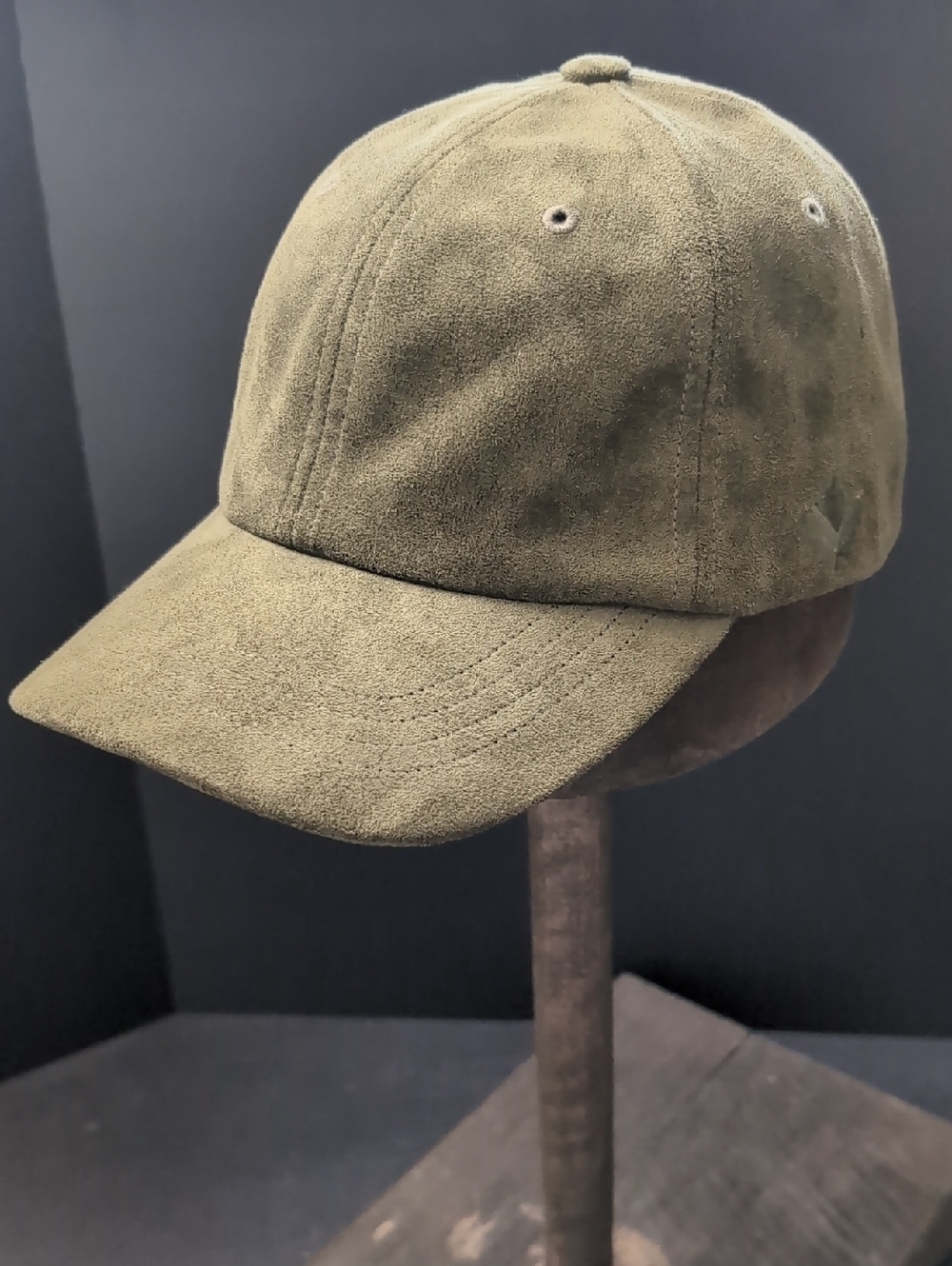 Roots Canada Green Faux Suede Adjustable Strap Ball Cap.